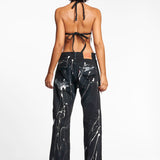 BLACK AND SILVER DENIM JEAN