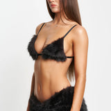 ONYX NOIR FUR BRA