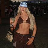 BROWN DENIM BRA