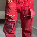 RED PATCHED JEAN